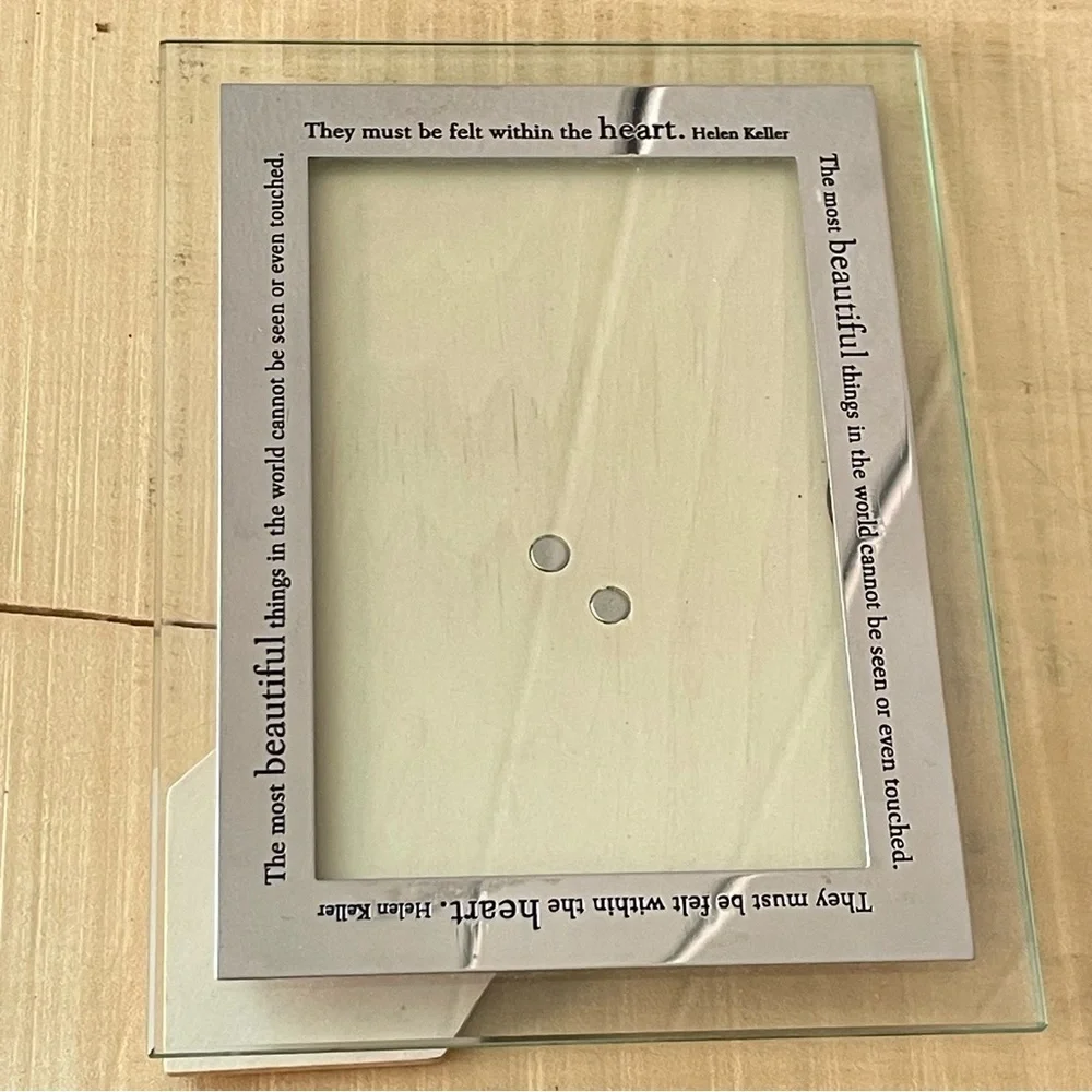 $5 SALE Helen Keller Quote Inspirational Glass Metal Photo Frame Home Accent